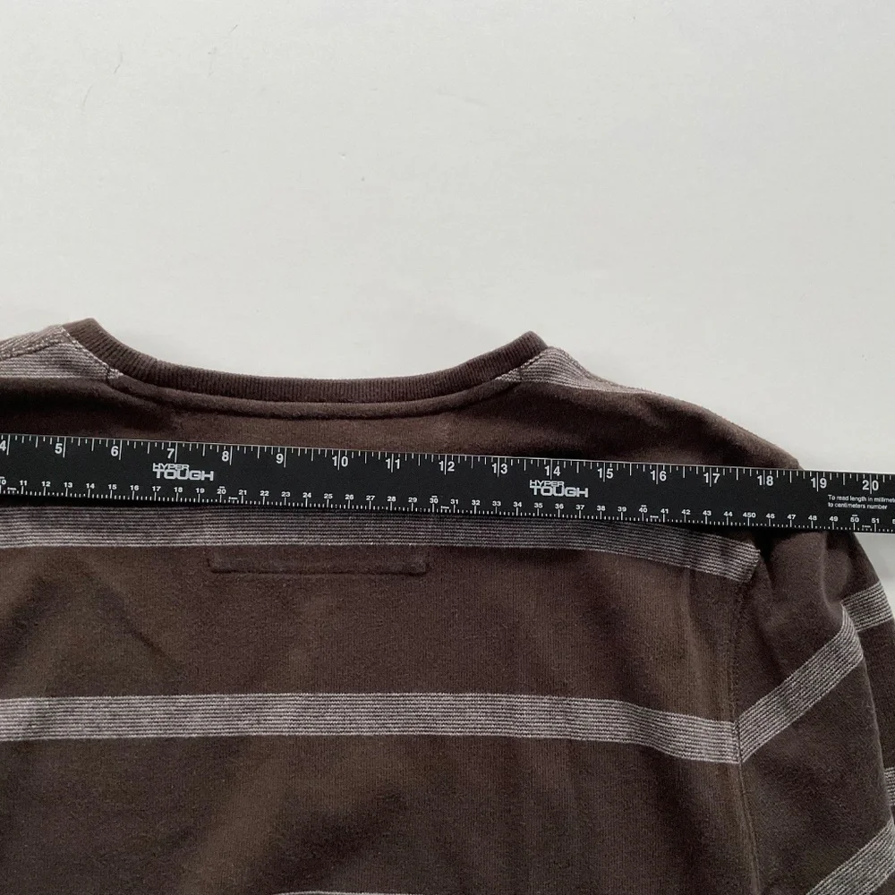 Banana Republic Mens Striped Pullover Sz L Brown Athleisure Crewneck Classic